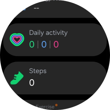 Under Daily activity, you can see how far you are from completing your daily activity goals.
