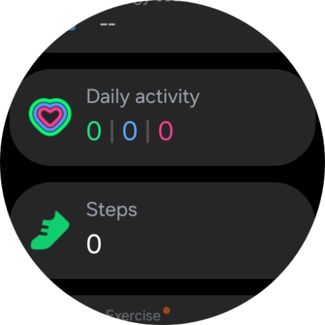 Under Daily activity, you can see how far you are from completing your daily activity goals.