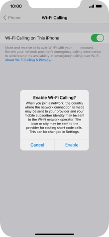 If you turn on the function, press Enable.