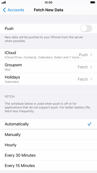 If you turn off the function, press the required setting.