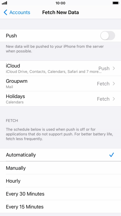 If you turn off the function, press the required setting.