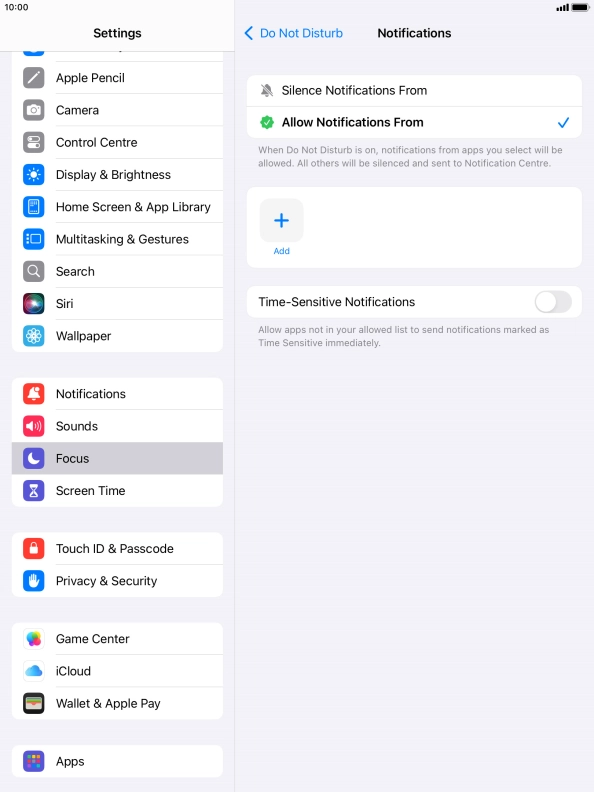 Press the indicator next to 