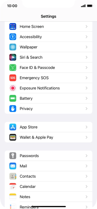 Press Face ID & Passcode.