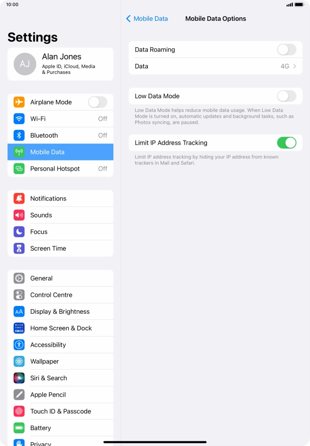 Press the indicator next to 