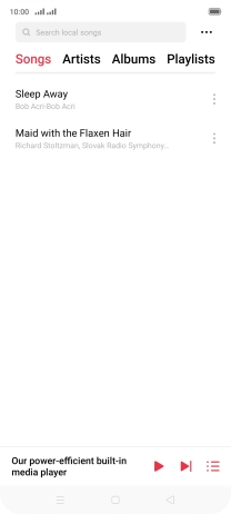 Press the required category and go to the required audio file.