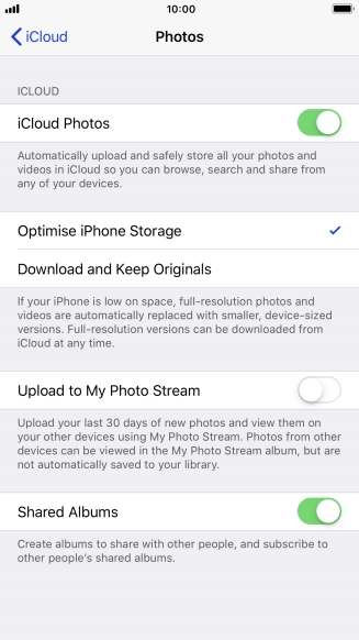 Press the indicator next to 