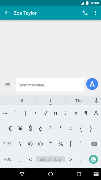 Press ABC to return to text input.