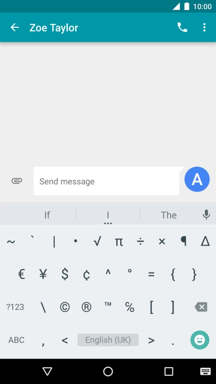 Press ABC to return to text input.