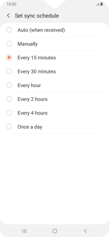 Press the required setting.