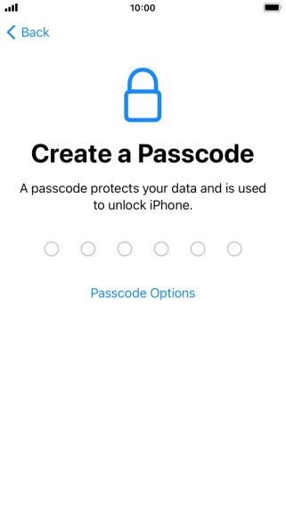 Press Passcode Options.