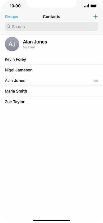 Press the new contact icon.