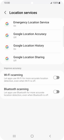 Press Google Location Accuracy.