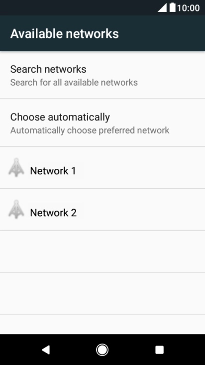 Press the required network.