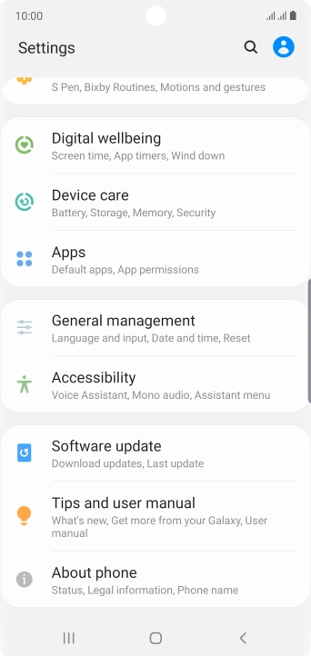 Press Software update.