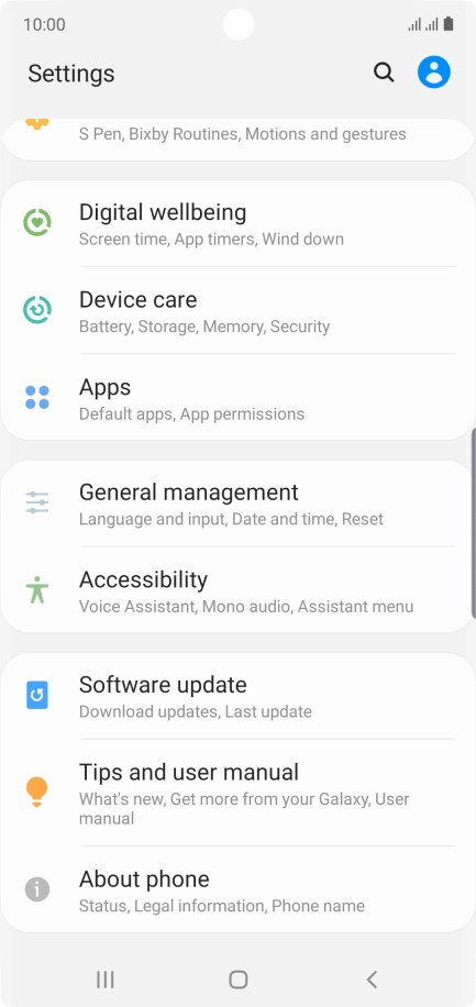 Press Software update.