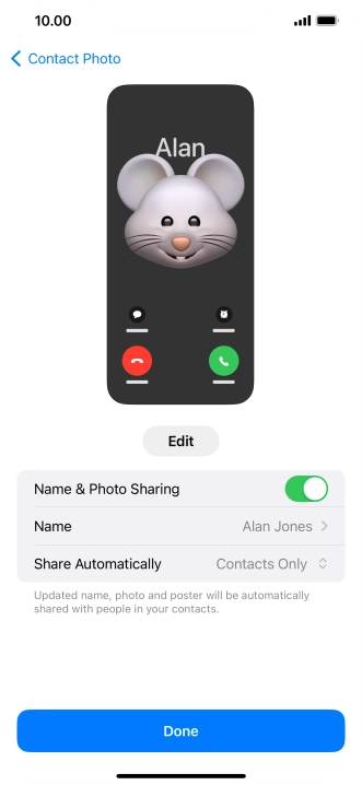 Press the indicator next to 