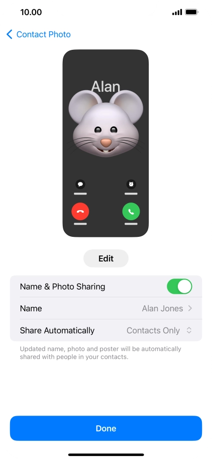 Press the indicator next to 