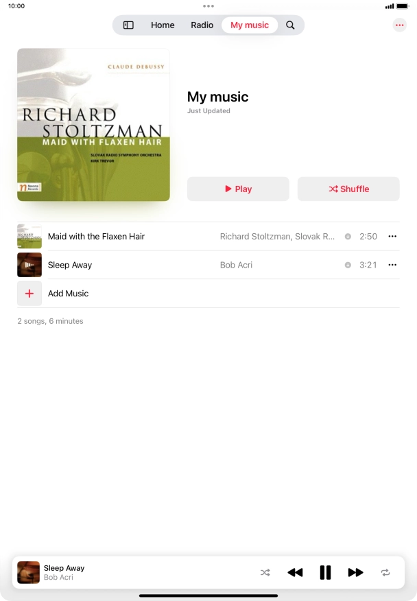 Press the song title.