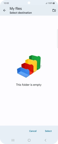 To create a new folder, press the new folder icon and follow the instructions on the screen to create a new folder.