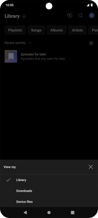 Press the required category and go to the required audio file.