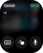 Press the microphone icon and record the message.