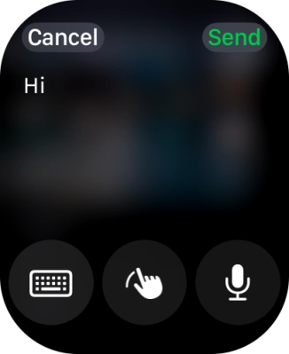Press the microphone icon and record the message.