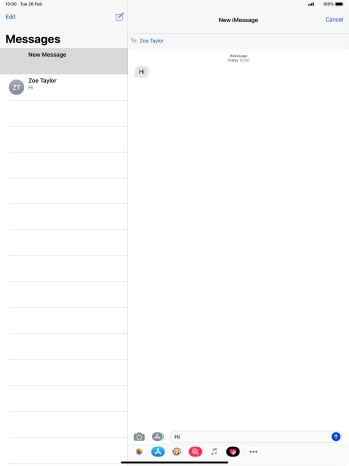 Press the send icon.