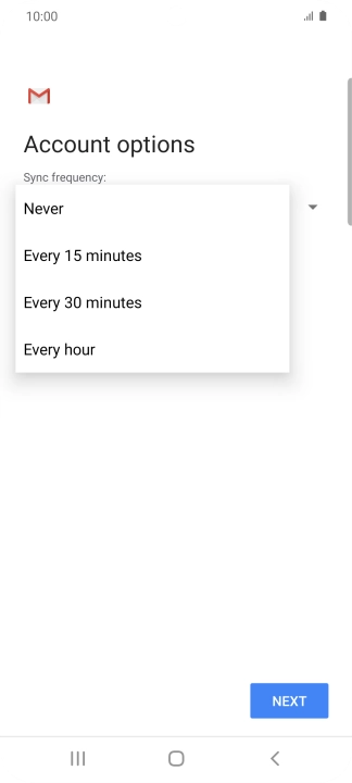 Press the required setting.