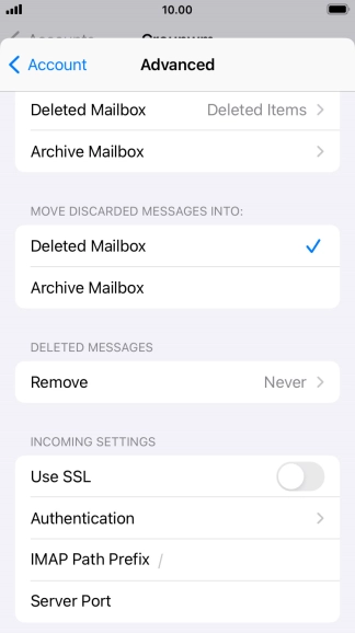 Press the indicator next to 