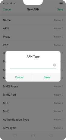 Key in default and press Save.