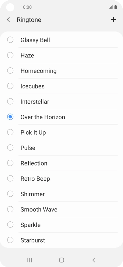 Press the add ring tone icon.