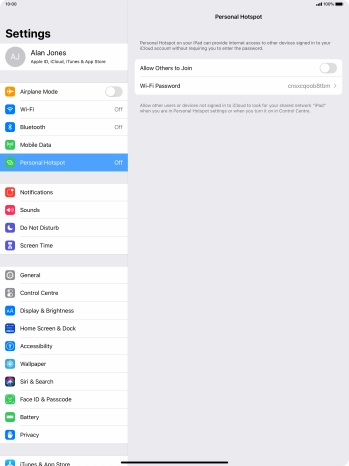 Press Wi-Fi Password and key in the required password.