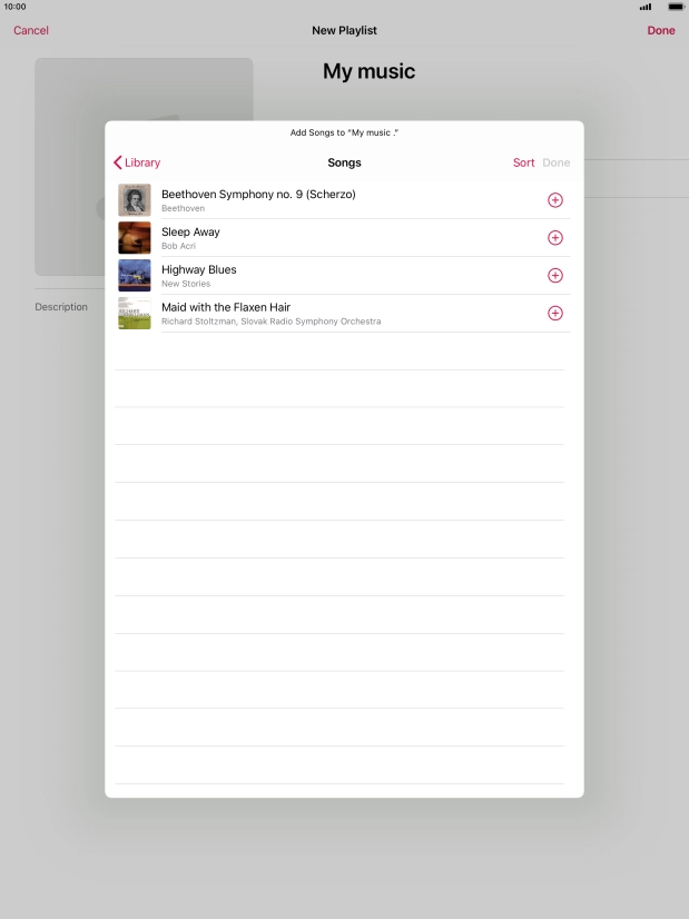 Go to the required category and press the required audio file.