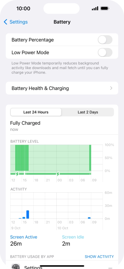 Press the indicator next to 