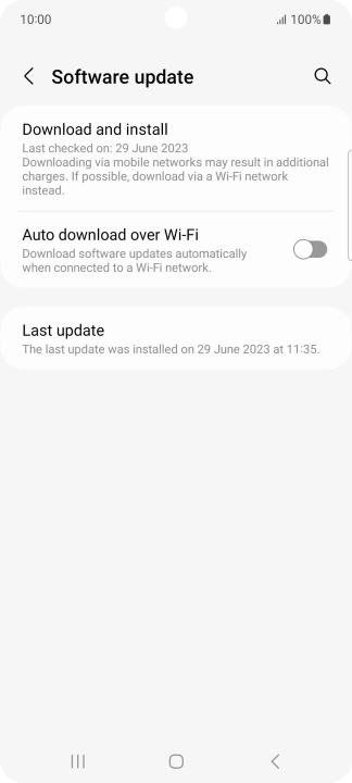 Press Download and install. If a new software version is available, it's displayed. Follow the instructions on the screen to update the phone software.