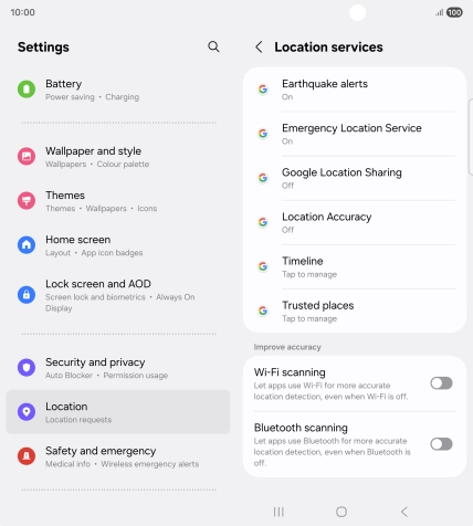 Press Location Accuracy.