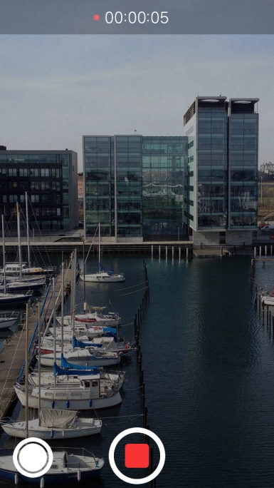 Press the stop icon to stop recording.