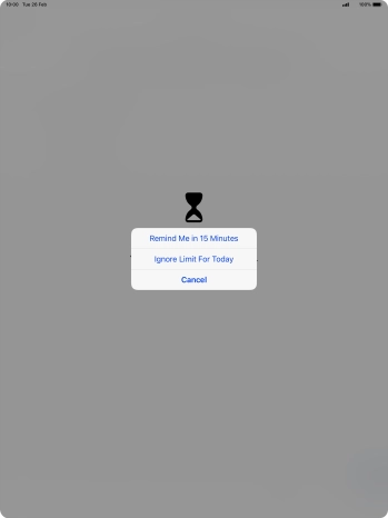 Press the required setting.