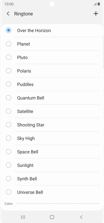 Press the add ring tone icon.