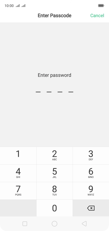 Key in your barring password. The default barring password is 0000.