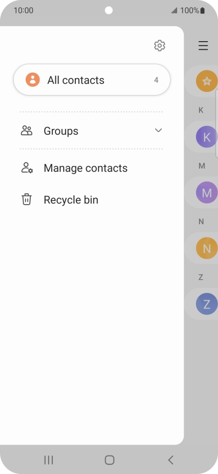 Press Manage contacts.