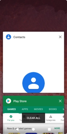 To end one running application, slide your finger right on the required application.