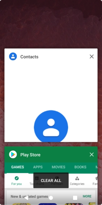 To end one running application, slide your finger right on the required application.