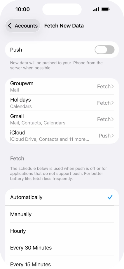 If you turn off the function, press the required setting.