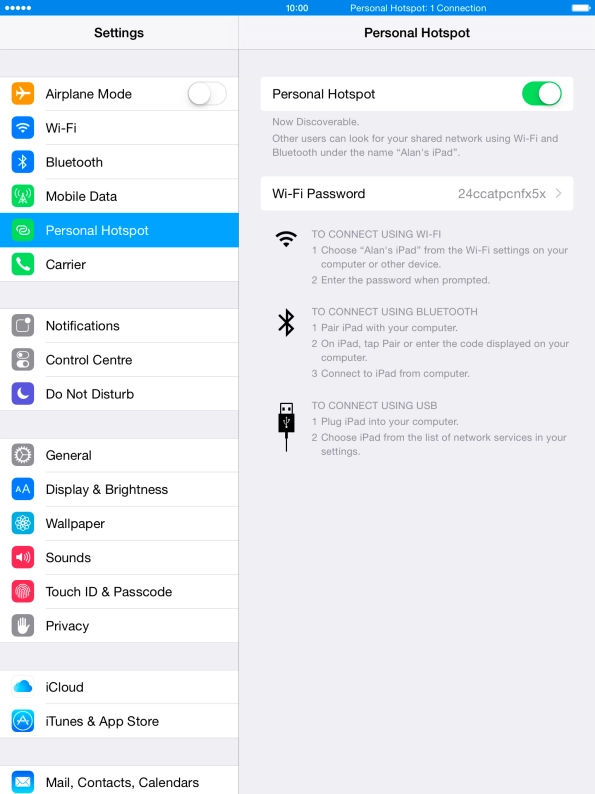 Press Wi-Fi Password and key in the required password.