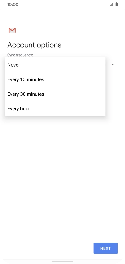 Press the required setting.