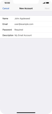 Press Name and key in the required sender name.