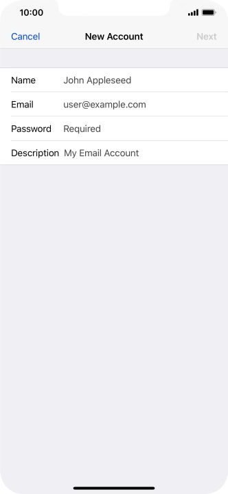 Press Name and key in the required sender name.