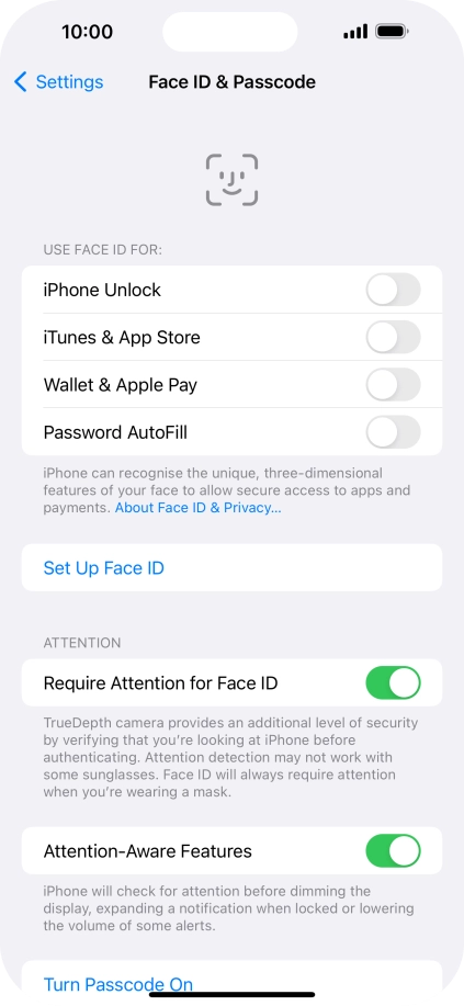 Press Set Up Face ID.