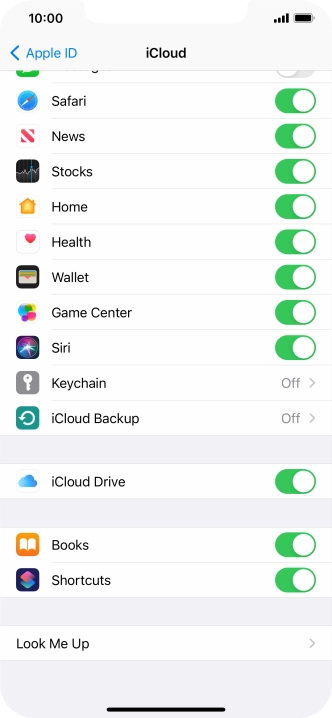 Press iCloud Backup.